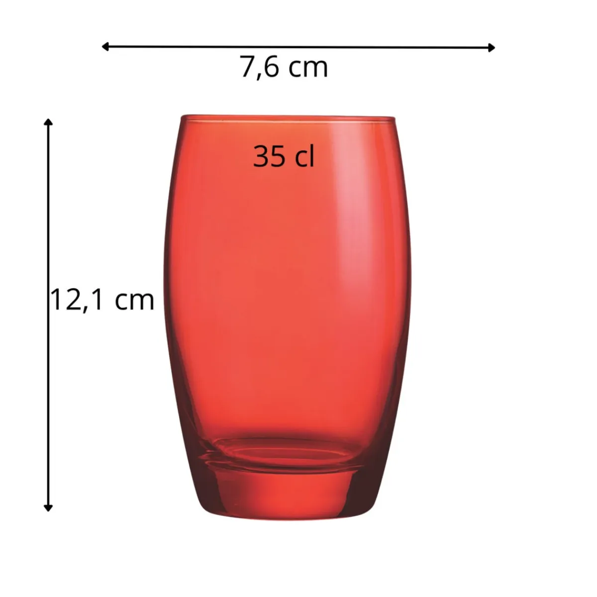 Gobelet forme haute rouge verre 35 cl Salto - ARCOROC Sale