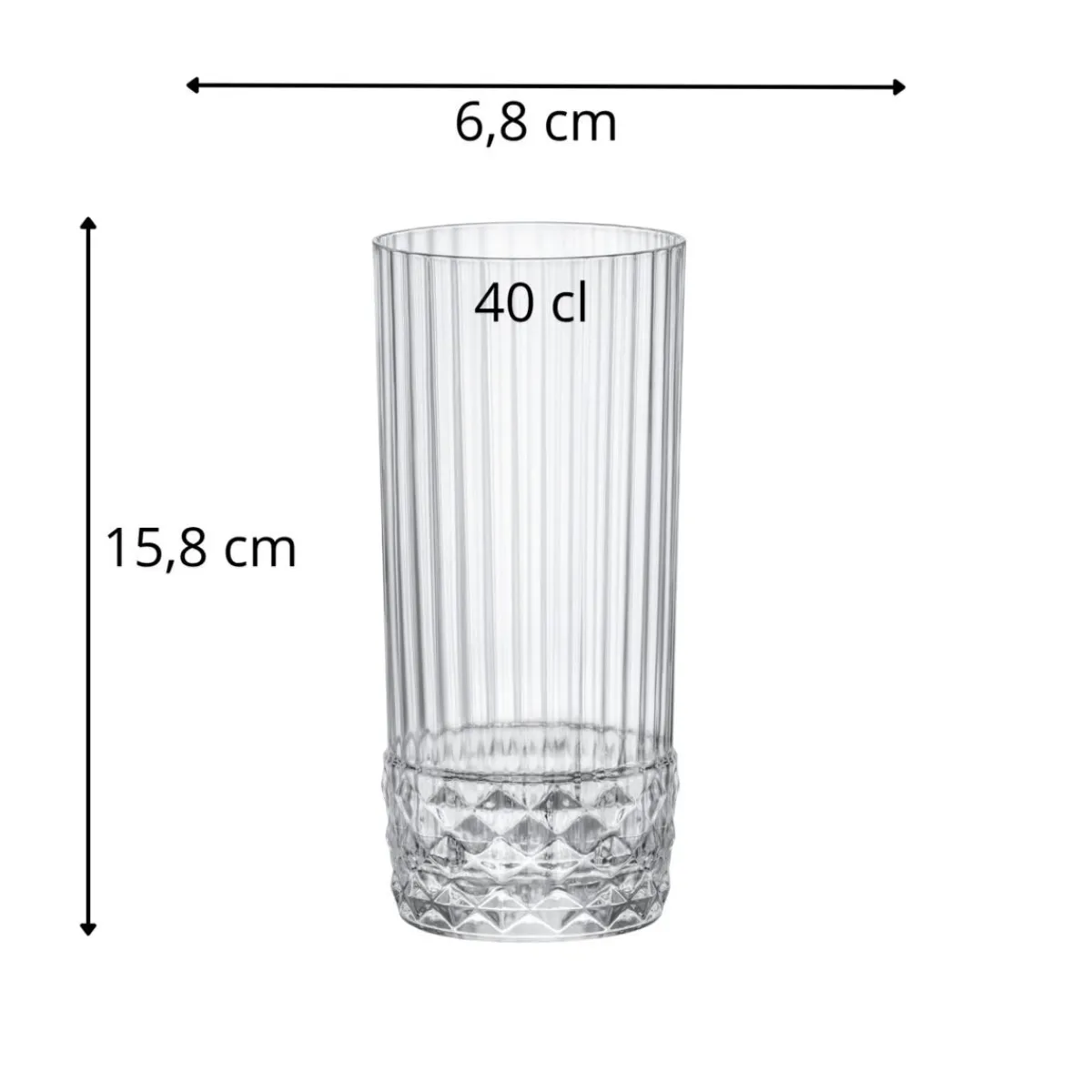 Gobelet forme haute verre 40 cl America 20s - BORMIOLI ROCCO Outlet