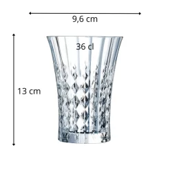 CRISTAL D'ARQUES Gobelet forme haute verre cristallin 36 cl Lady Diamond
