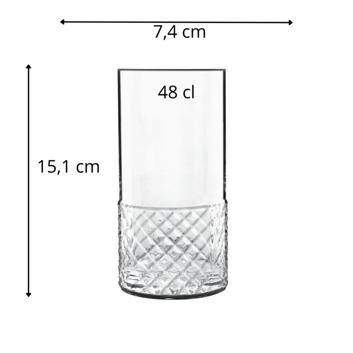 LUIGI BORMIOLI Gobelet forme haute verre cristallin 48 cl Roma 1960 Discount