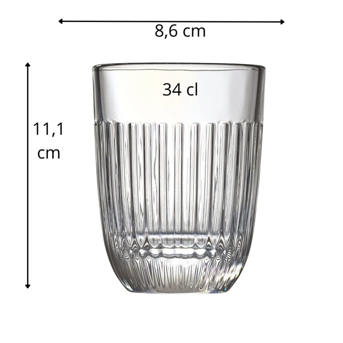 Gobelet forme haute verre pressé 34 cl Ouessant - LA ROCHERE