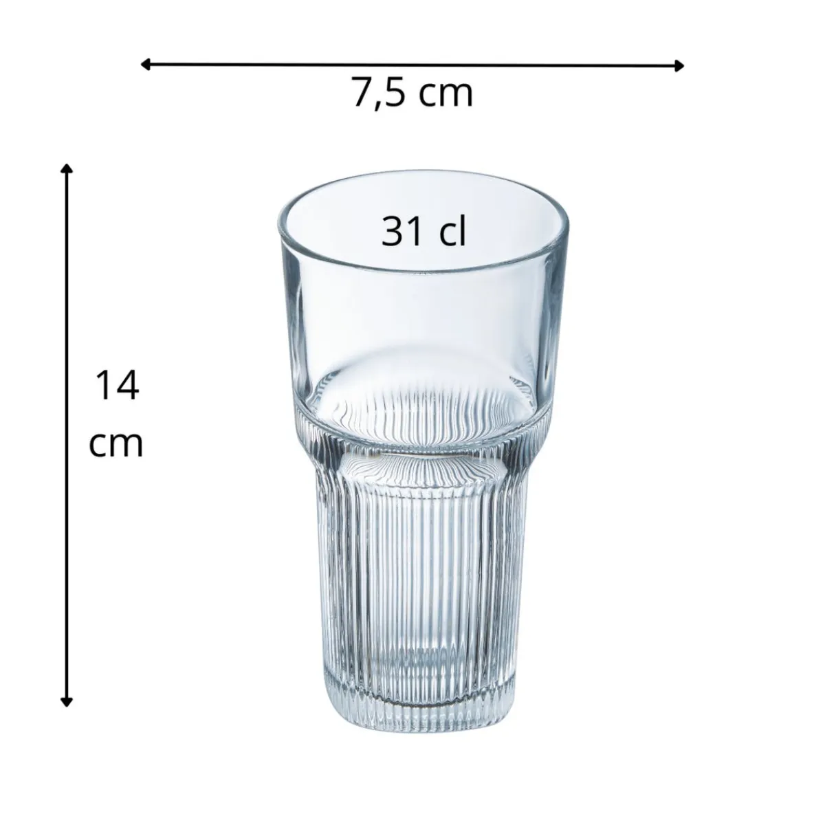 ARCOROC Gobelet forme haute verre trempé 31 cl Starline