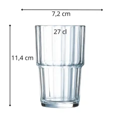 ARCOROC Gobelet forme haute verre trempé 27 cl Norvege Outlet