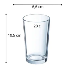Gobelet forme haute verre trempé 20 cl Conique - ARCOROC Discount