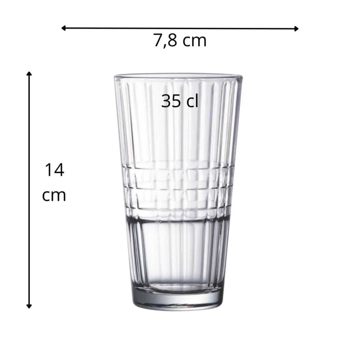 Gobelet forme haute verre trempé 35 cl Stack Up Cross - ARCOROC Outlet