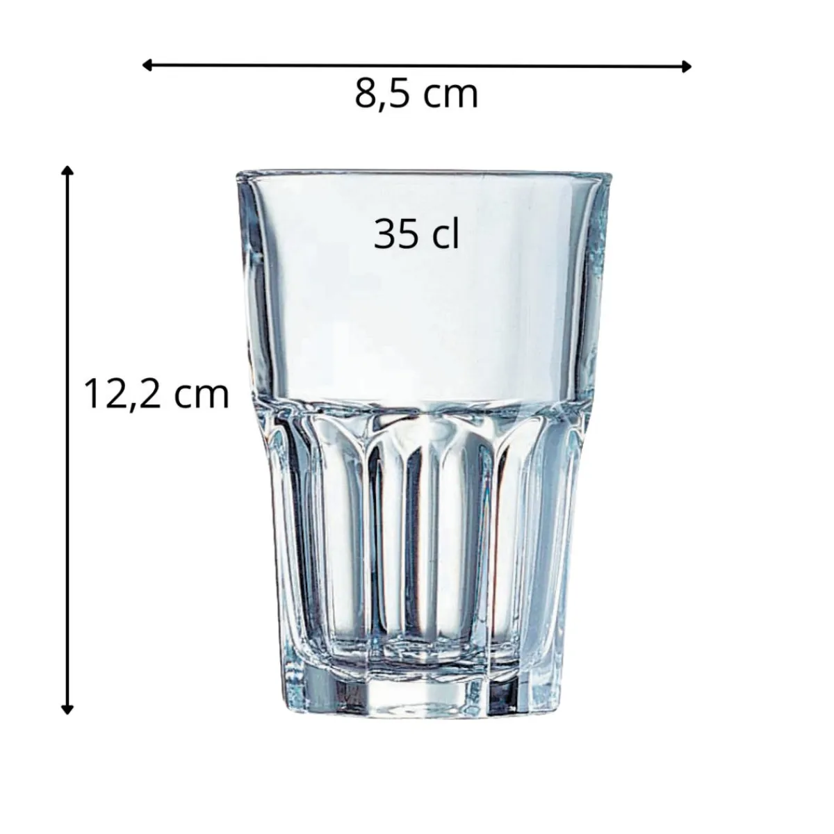 ARCOROC Gobelet forme haute verre trempé 35 cl Granity