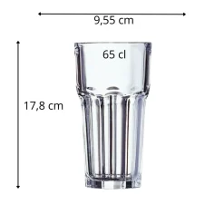 ARCOROC Gobelet forme haute verre trempé 65 cl Granity