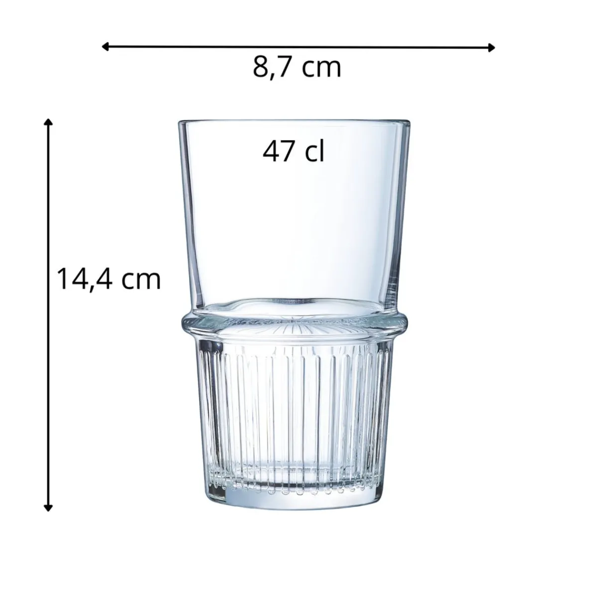 ARCOROC Gobelet forme haute verre trempé 47 cl New York Best