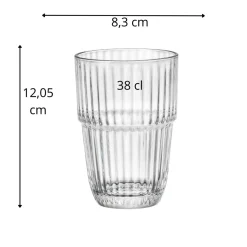BORMIOLI ROCCO Gobelet long drink verre trempé 38 cl Barshine Best