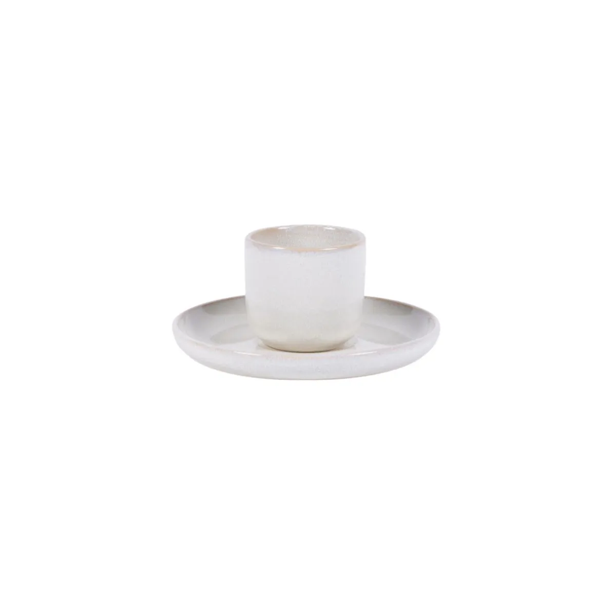 PRO.MUNDI Gobelet rond Beige rosé grès émaillé 9 cl Ø 6,2 cm Pearl Discount