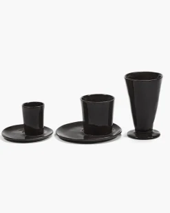 SERAX Gobelet rond ébène grès émaillé Ø 8,5 cm La Mère Discount