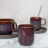 Gobelet rond Marron Bleu grès émaillé 9 cl Ø 5,5 cm Amber - ACCOLADE Sale