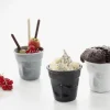 Gobelet rond noir porcelaine culinaire 8 cl Ø 6,5 cm Froisse - REVOL New