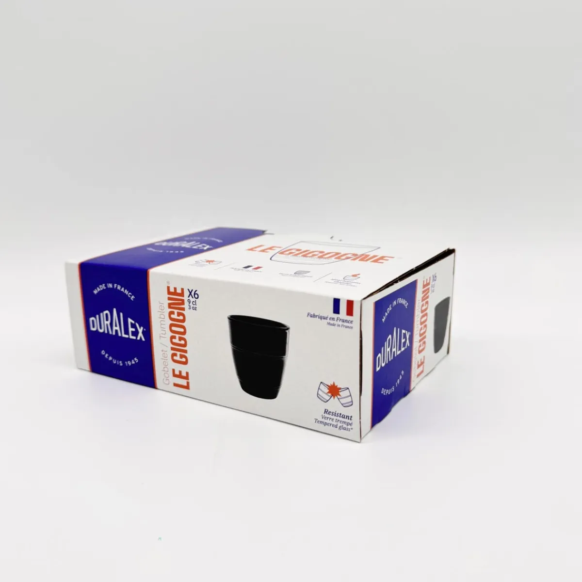 Gobelet rond noir verre trempé 9 cl Gigogne - DURALEX Clearance