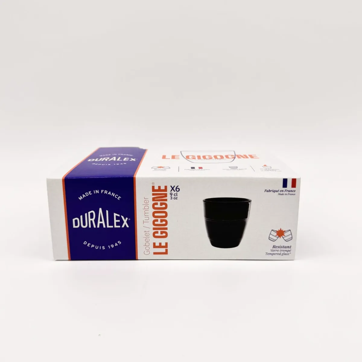 Gobelet rond noir verre trempé 9 cl Gigogne - DURALEX Clearance