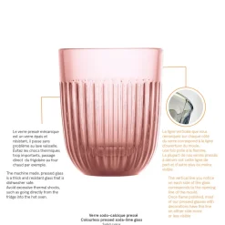 Gobelet rond rose verre 26 cl Ouessant - LA ROCHERE Discount