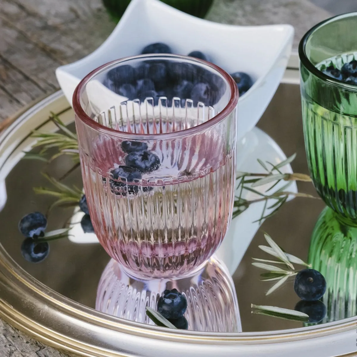 Gobelet rond rose verre 26 cl Ouessant - LA ROCHERE Discount