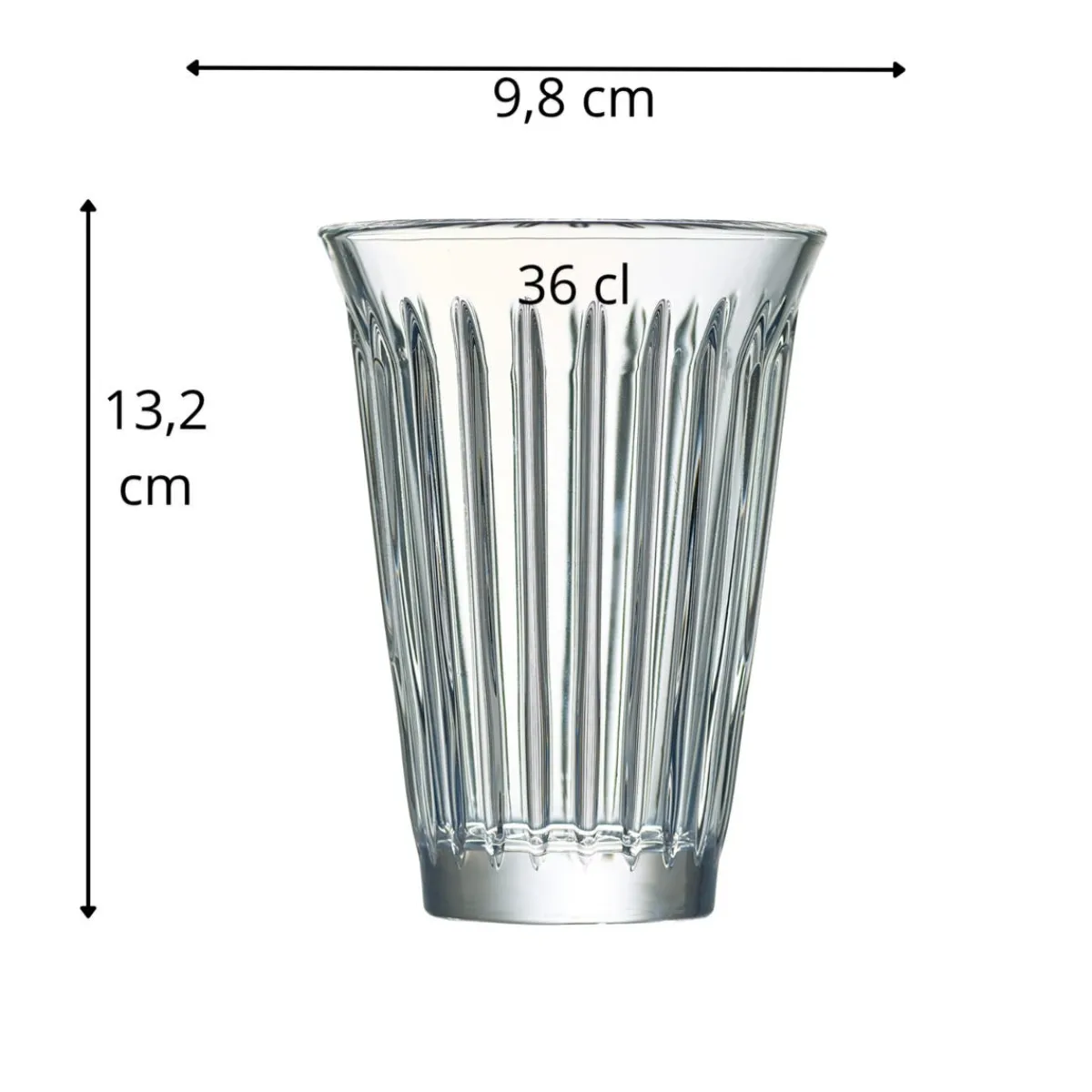 LA ROCHERE Gobelet verre pressé 36 cl Zinc Discount