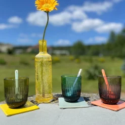 LA ROCHERE Gobelet vert verre pressé 26 cl Ouessant Hot