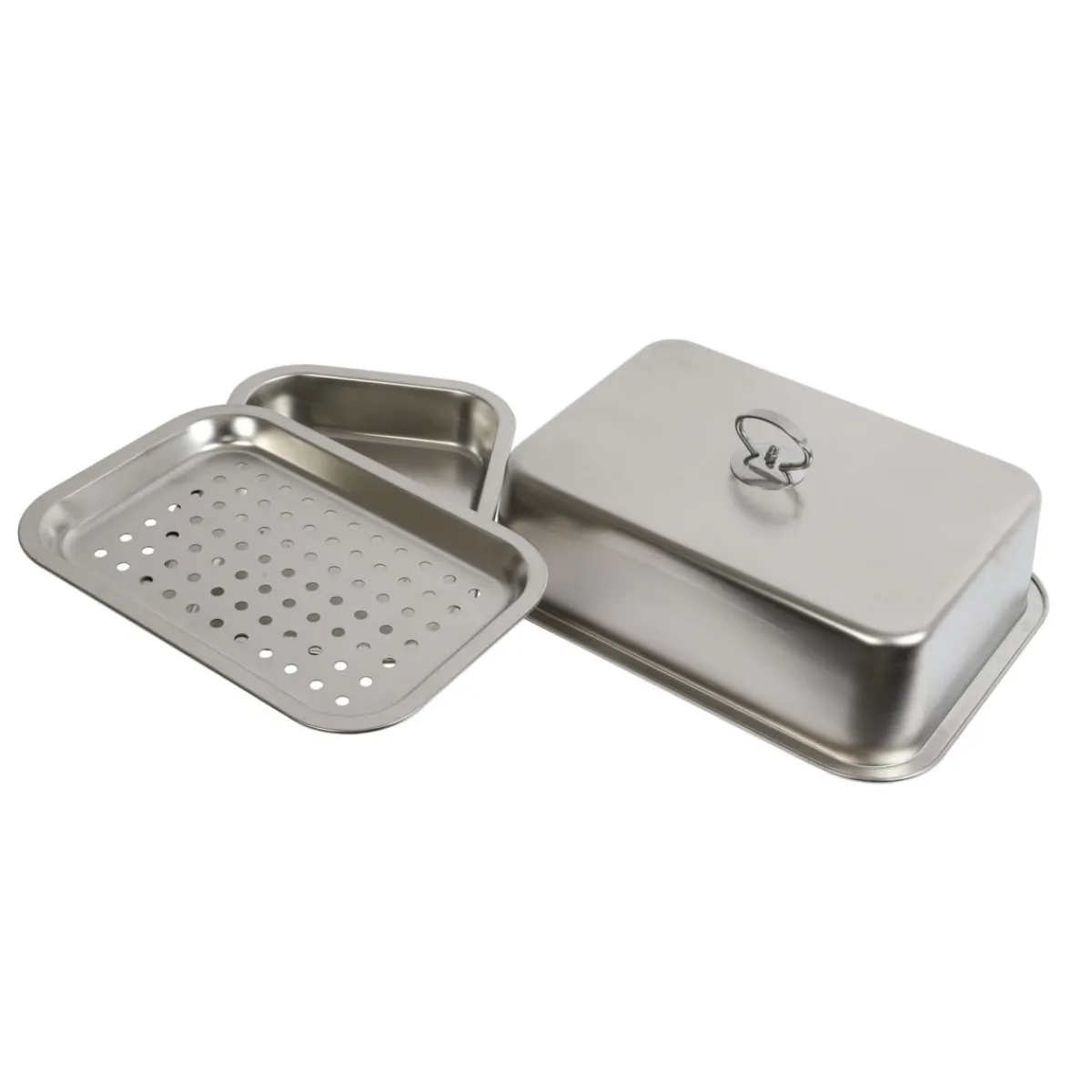 Kit de cuisson 1 bac GN1/1 avec couvercle rectangulaire inox - LE MARQUIER Sale