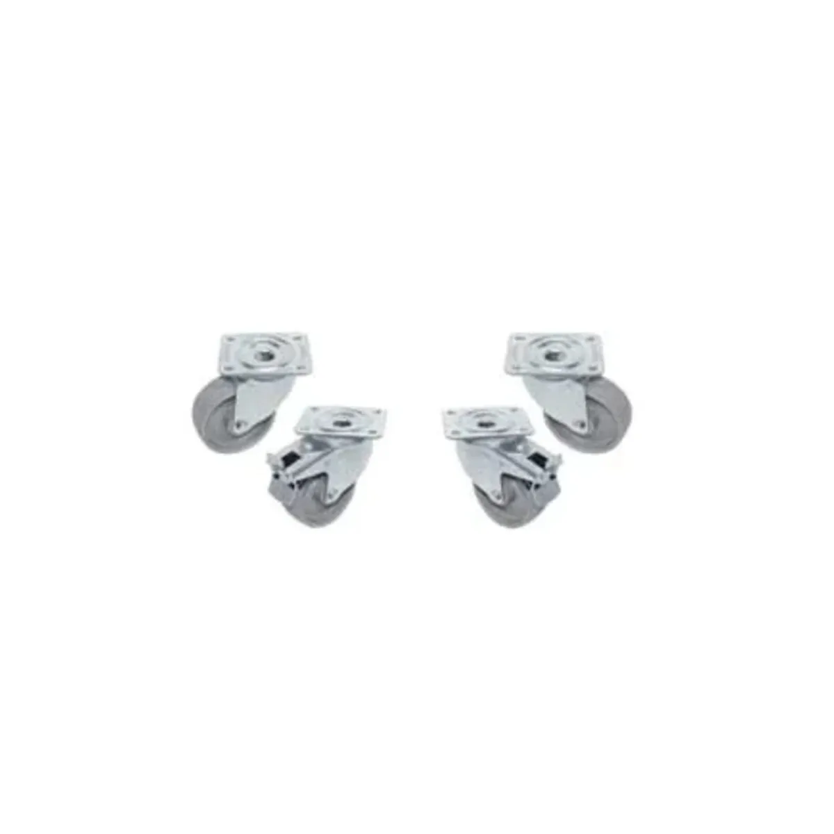 PROINOX Kit de 4 roues pivotantes pour table en inox dont 2 avec frein rond Ø 10 cm