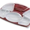ALPHAFORM Kit plateau repas rectangulaire rouge plastique 42x32,6x6 cm Hot
