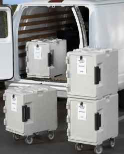 Kit roulettes pour conteneur isotherme UPCS400 acier Ø 12,7 cm - CAMBRO Best