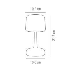 Lampe led gris 10,5x10,5x21,5 cm Soho - APS New