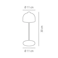 Lampe led noir Ø 11 cm 30 cm Joseph - APS Hot