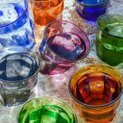 Lot de 4 gobelets forme basse multicolore verre trempé 25 cl Picardie (4 pièces) - DURALEX Discount