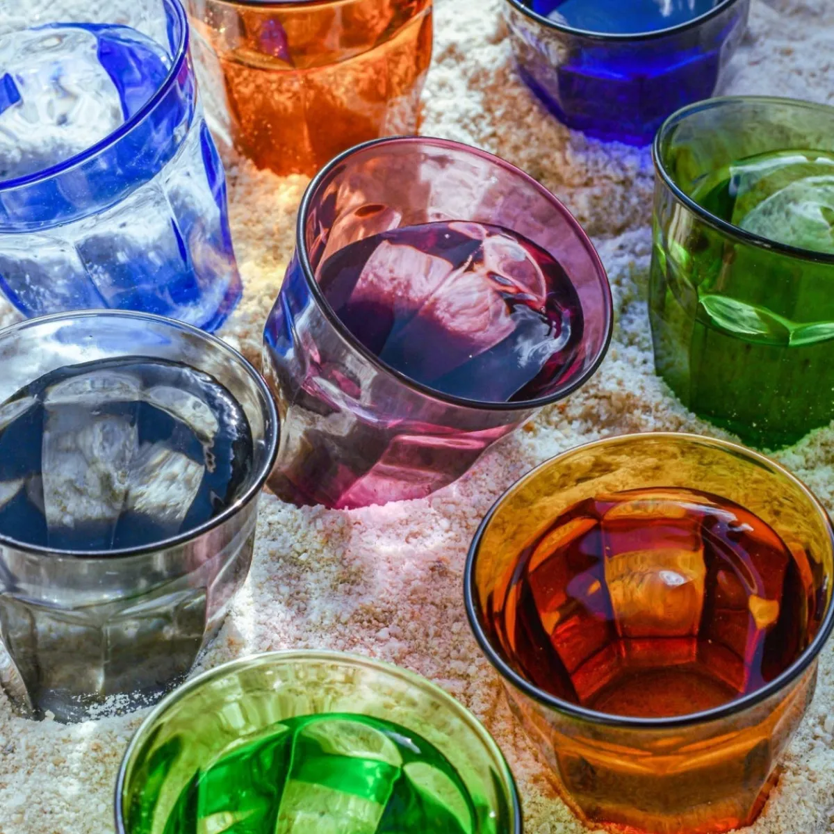 Lot de 4 gobelets forme basse multicolore verre trempé 25 cl Picardie (4 pièces) - DURALEX Discount
