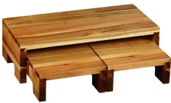 Lot de 3 réhausses acacia Oxstal (3 pièces) - PRO.MUNDI Outlet