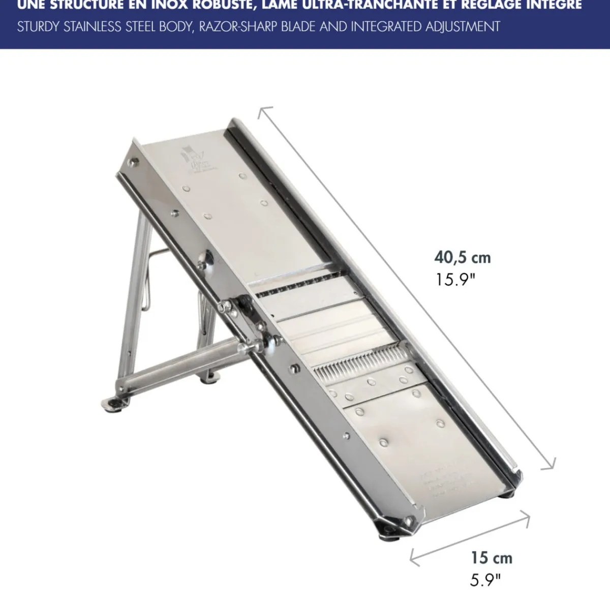 Mandoline sans chariot inox 41x13,5x4,5 cm - L.TELLIER Clearance