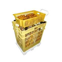 Manne à pain Sans couvercle beige plastique 66,5x46x71,5 cm 150 L fond ajouré parois ajourées - GILAC Best