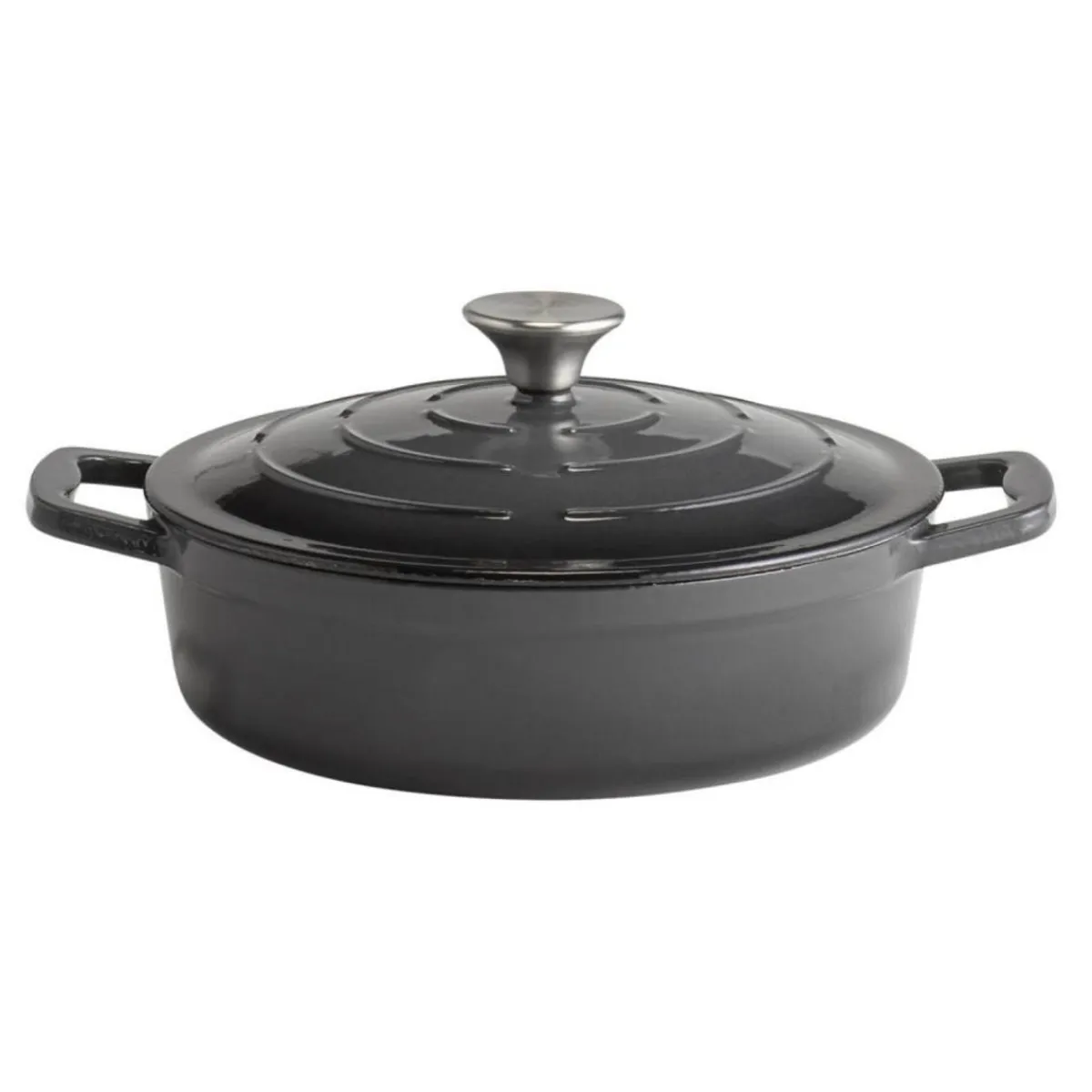Marmite fonte émaillée inox Sans revêtement Avec couvercle 25x25x7 cm 2,5 L 5 Stars - APS Outlet