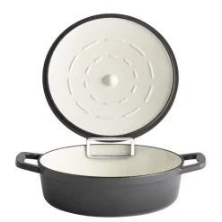 Marmite fonte émaillée inox Sans revêtement Avec couvercle 25x25x7 cm 2,5 L 5 Stars - APS Outlet
