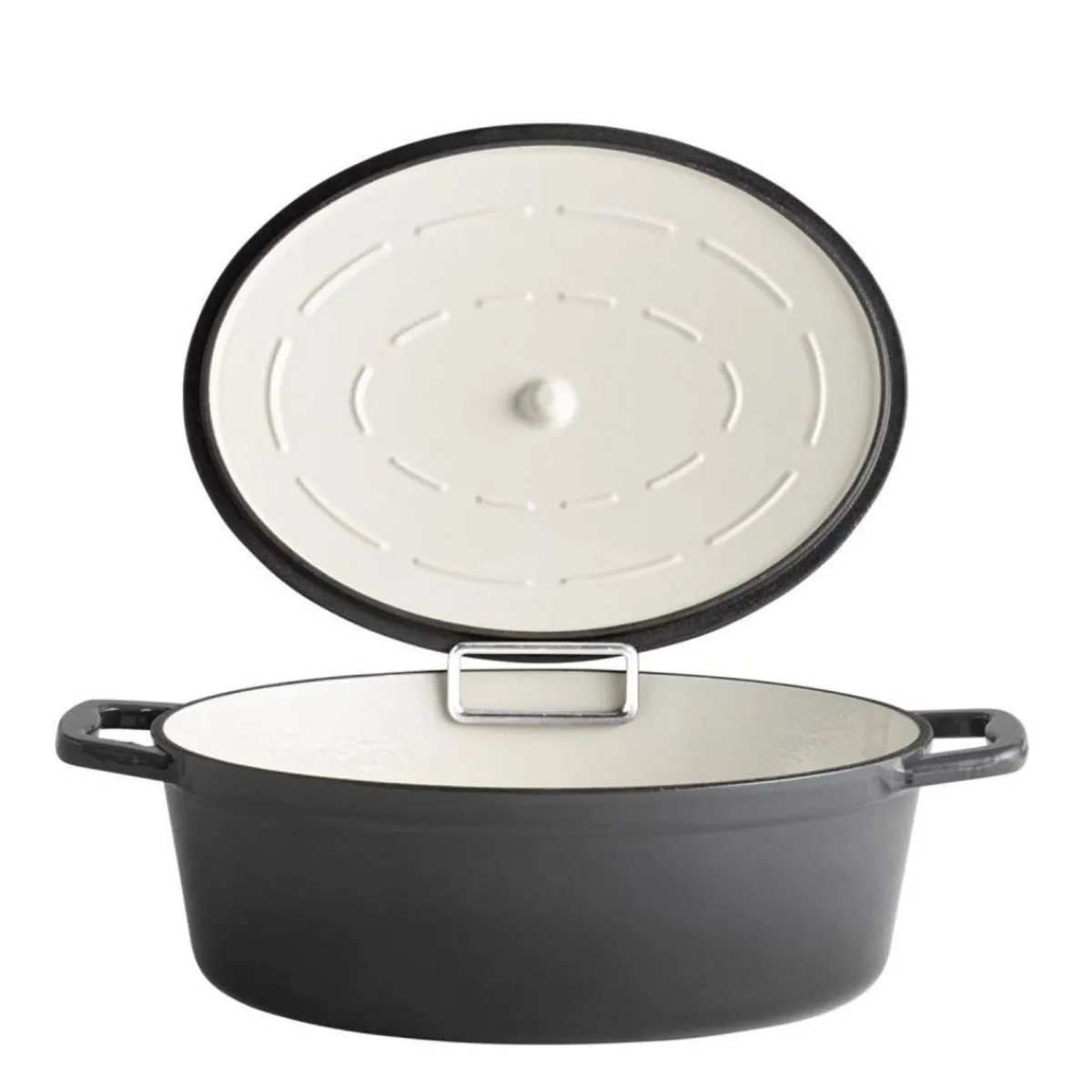 APS Marmite fonte émaillée inox Sans revêtement Avec couvercle 33x25 cm 5 L 5 Stars