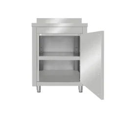 Meuble bas inox 60 cm x 85 cm Avec dosseret Avec étagère - PROINOX New