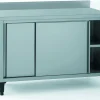 Meuble bas inox 140x70x90 cm Avec dosseret Avec étagère - TOURNUS