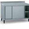 Meuble bas inox 120x70x90 cm Avec dosseret Avec étagère - TOURNUS