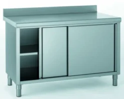 TOURNUS Meuble bas inox 120x60x90 cm Avec dosseret Avec étagère Best