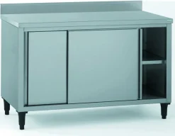 TOURNUS Meuble bas inox 180x70x90 cm Avec dosseret Avec étagère Sale