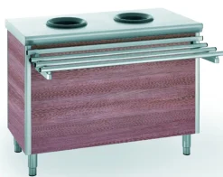 TOURNUS Meuble pré-tri 2 trous inox 120x60x90 cm Sans dosseret Sans étagère New