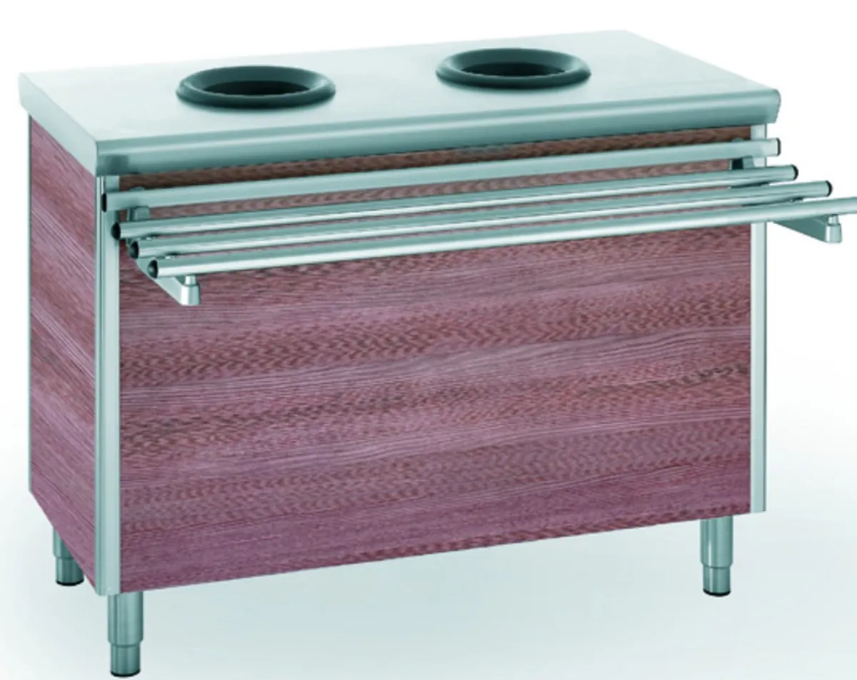 TOURNUS Meuble pré-tri 2 trous inox 120x60x90 cm Sans dosseret Sans étagère New