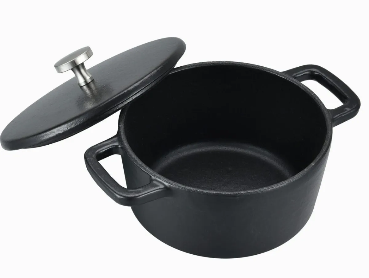 Aucune Mini cocotte avec couvercle fonte d'acier Sans revêtement Avec couvercle Ø 14 cm 0,8 L Cooko Sale