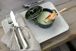 STAUB Mini cocotte fonte d'acier Sans revêtement Avec couvercle Ø 10 cm 7 cm 25 cl (6 pièces) New