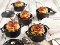 STAUB Mini cocotte fonte d'acier Sans revêtement Avec couvercle Ø 10 cm 7 cm 25 cl (6 pièces) New