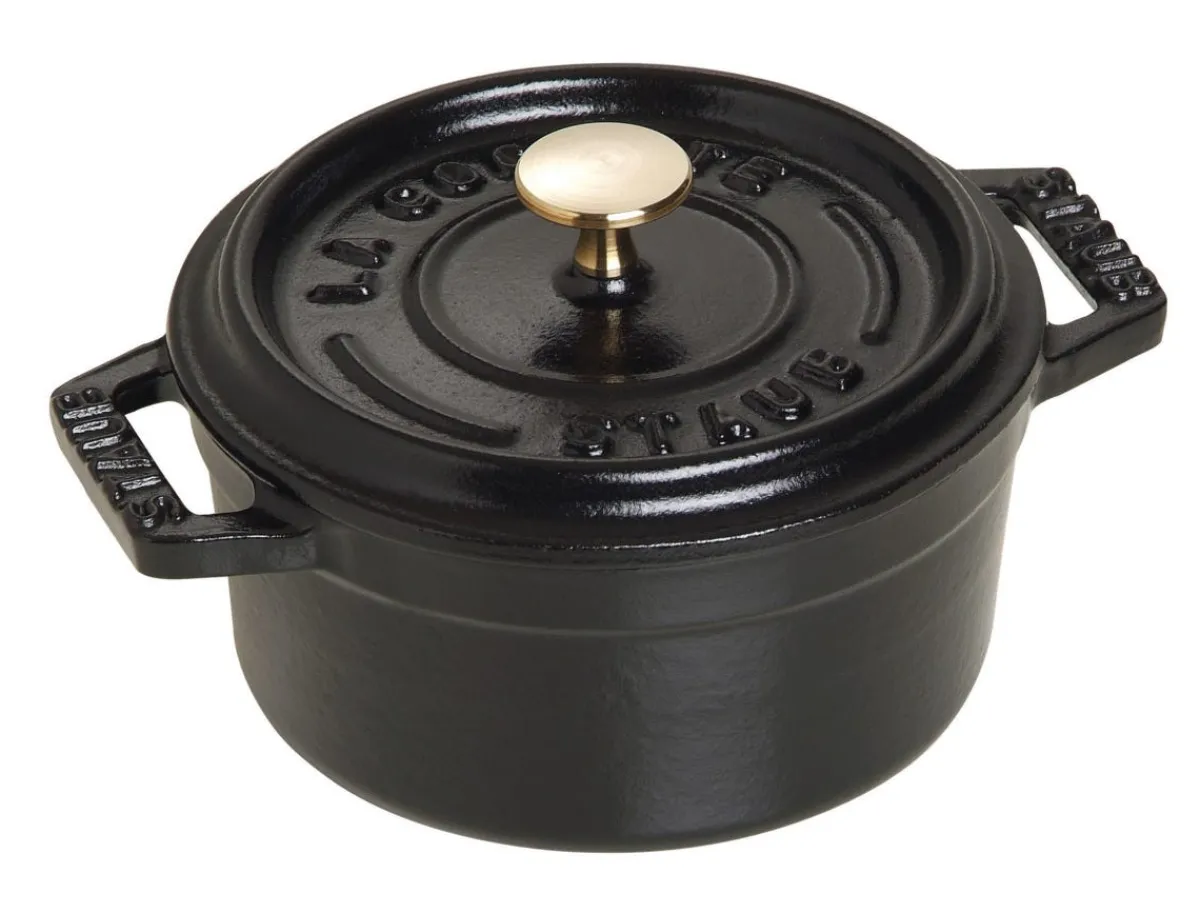 STAUB Mini cocotte ronde fonte d'acier Sans revêtement Avec couvercle Ø 10 cm 7 cm 0,25 L Outlet