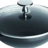 Mini poêle wok fonte d'acier Sans revêtement Avec couvercle Ø 16 cm 11,5 cm 0,65 L - STAUB Sale