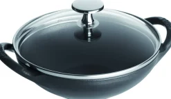 Mini poêle wok fonte d'acier Sans revêtement Avec couvercle Ø 16 cm 11,5 cm 0,65 L - STAUB Sale